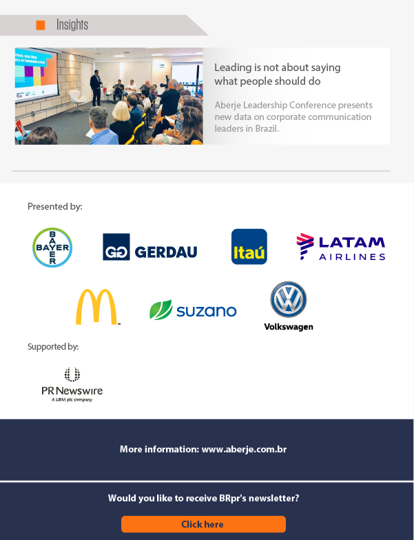 Present by: Fibria, Itaú, Latam, Mc Donalds, Vale, Volkswagen
Supported by PR Newswire
